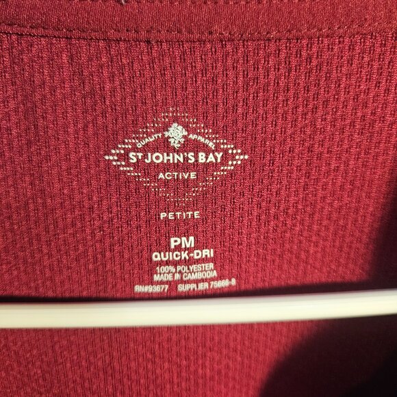 St John Bay Purple/Black Long Sleeve 1/4 Zip Fleece Sweatshirt Women's Size PM - Picture 4 of 4